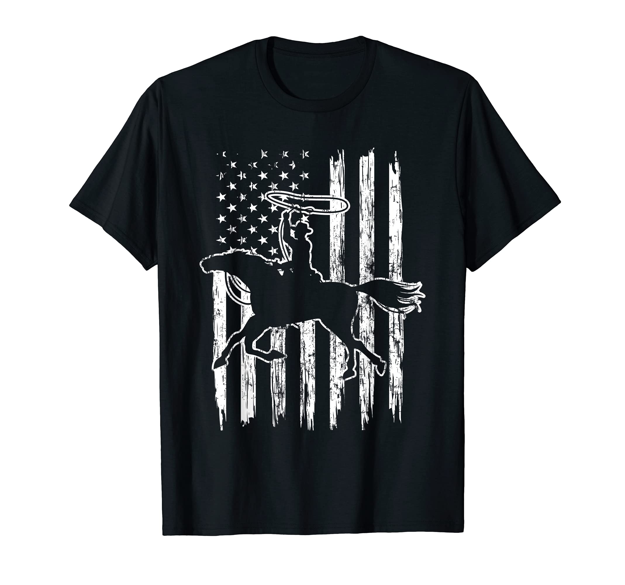 Cowboy Rodeo American Flag Western T-Shirt - Graphic Print Men Women - T-Shirt, Sweatshirt, Hoodie