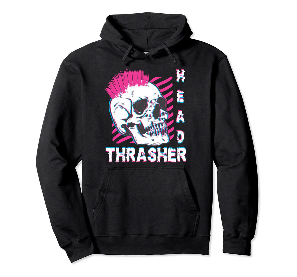 Thrasher Head Distressed Skull Skater Hoodie - Streetwear Style Unisex - T-Shirt, Sweatshirt, Hoodie