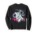 Howling Wolf Aurora 90S Grunge Sweatshirt - Fun Novelty Design Unisex - T-Shirt, Sweatshirt, Hoodie