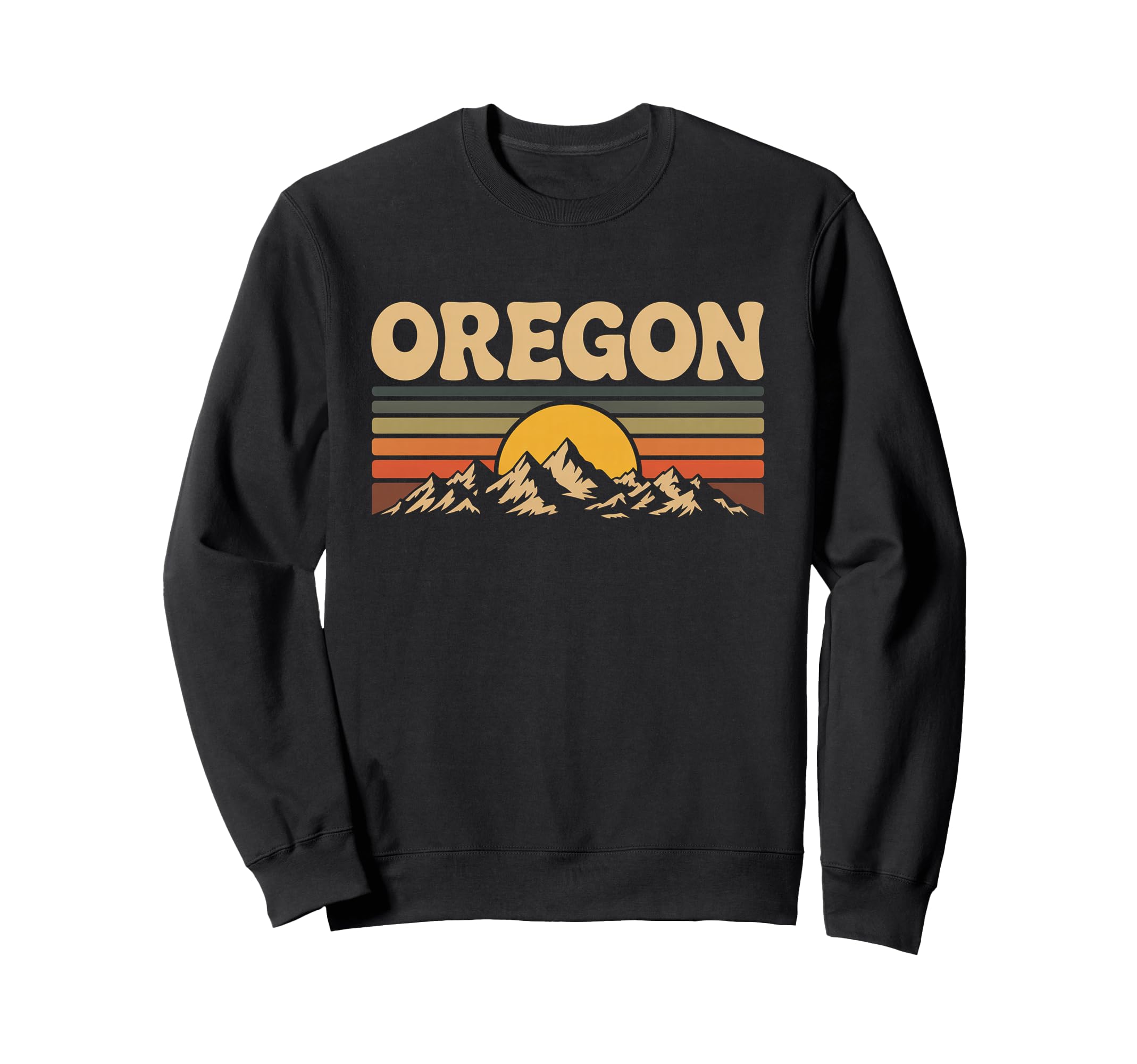 Oregon Mountain Sunset 70S State Sweatshirt - Minimalist Print Men Women - T-Shirt, Sweatshirt, Hoodie