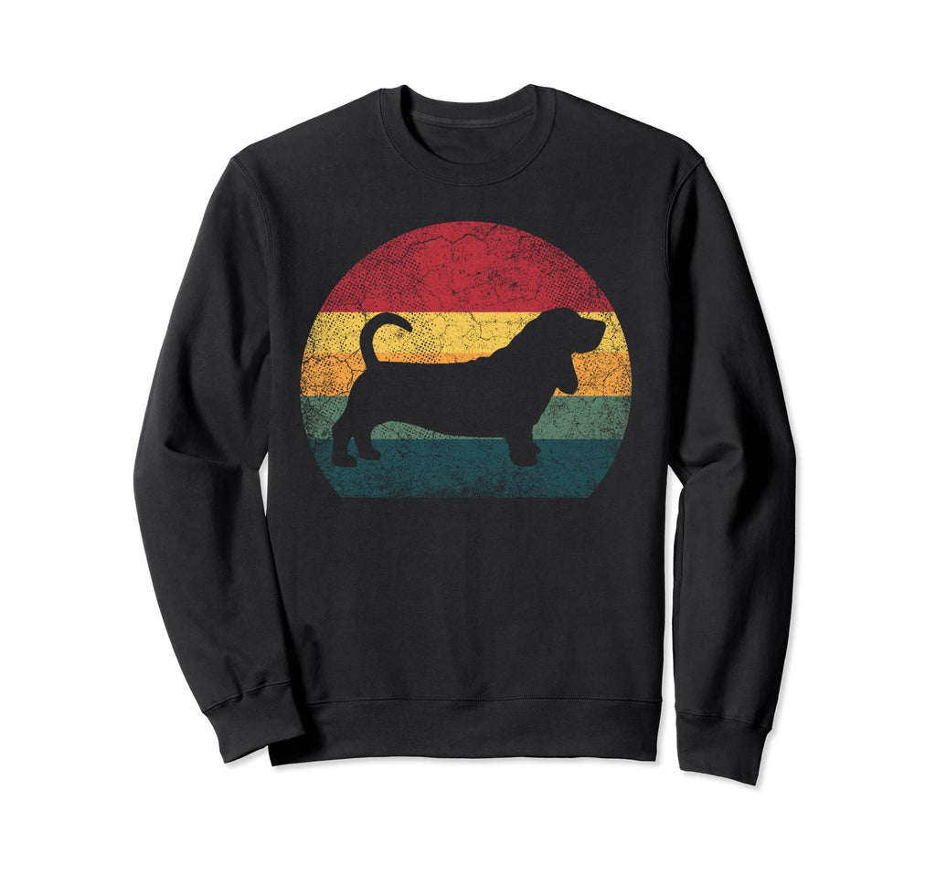 Basset Hound Dog Distressed Sweatshirt - Graphic Print for Adults - T-Shirt, Sweatshirt, Hoodie
