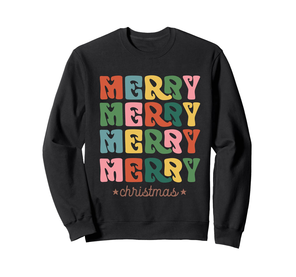 Boho Merry Colorful Aesthetic Holiday Sweatshirt - Trendy Graphic Unisex - T-Shirt, Sweatshirt, Hoodie