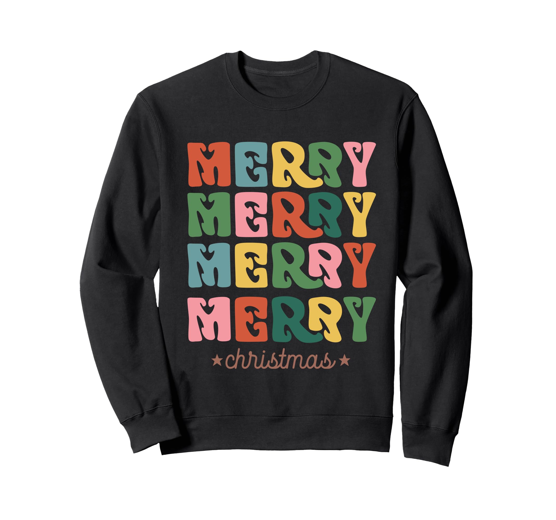 Boho Merry Colorful Aesthetic Holiday Sweatshirt - Trendy Graphic Unisex - T-Shirt, Sweatshirt, Hoodie