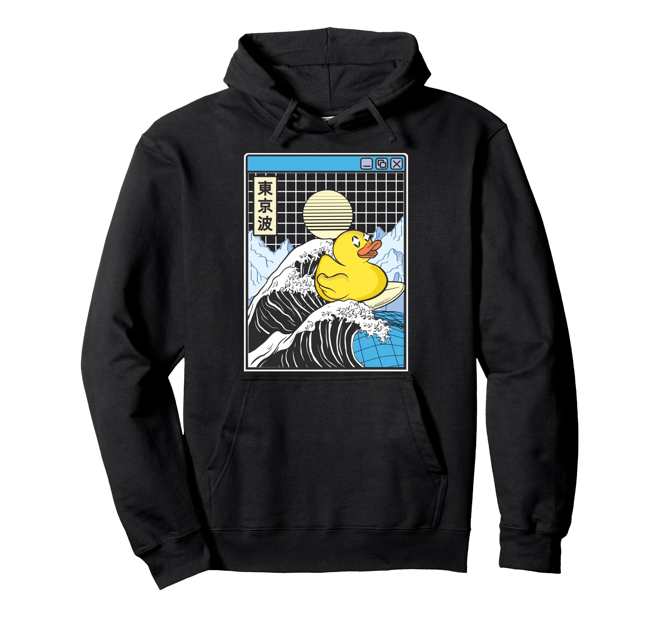 Rubber Duck Surfing Kanagawa Wave Hoodie - Custom Art Print Men Women - T-Shirt, Sweatshirt, Hoodie