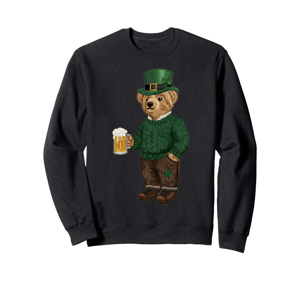 St Patricks Day Bear Y2K Lucky Sweatshirt - Aesthetic Graphic Men Women - T-Shirt, Sweatshirt, Hoodie