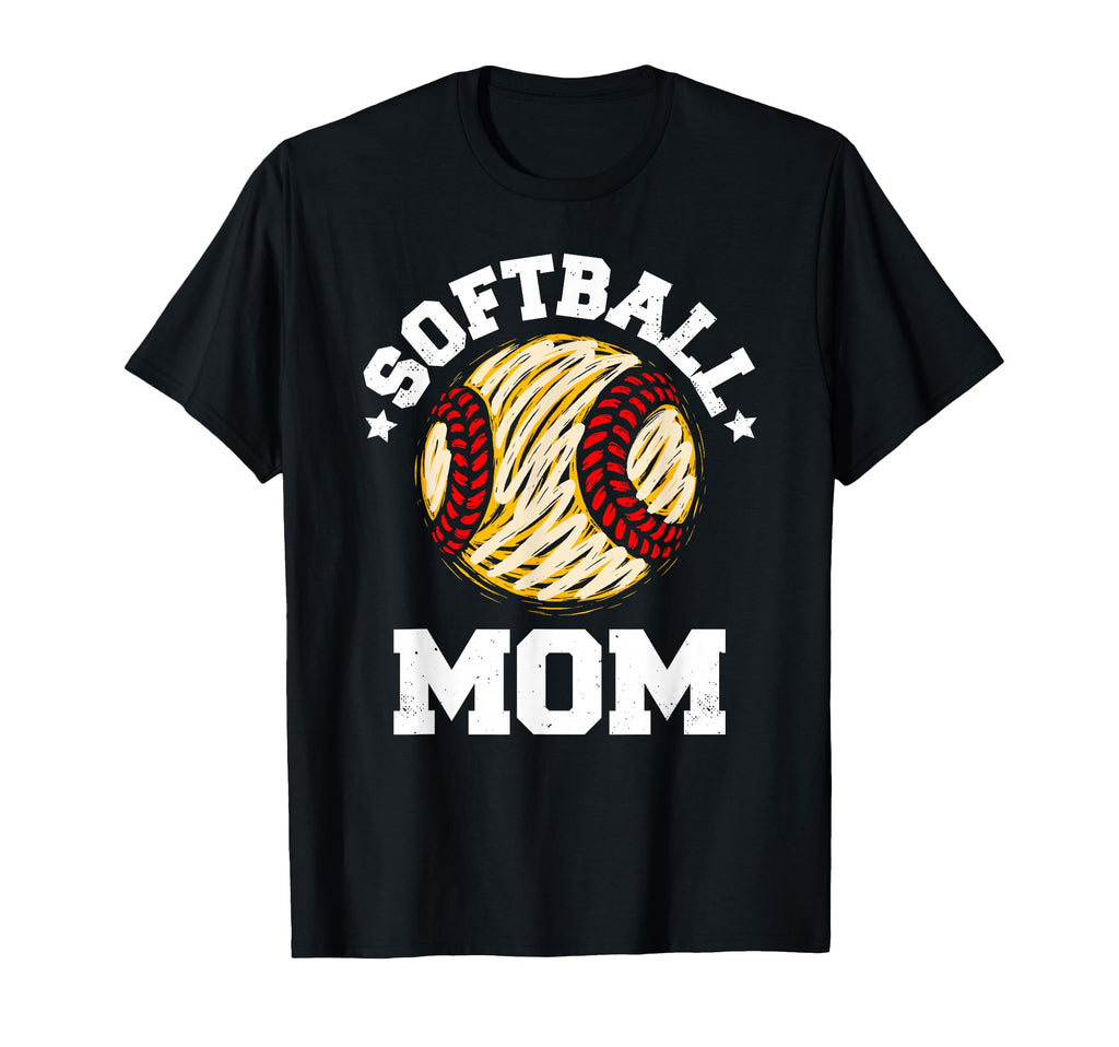 Softball Mom Distressed Funny Mom T-Shirt - Aesthetic Graphic for Adults - T-Shirt, Sweatshirt, Hoodie
