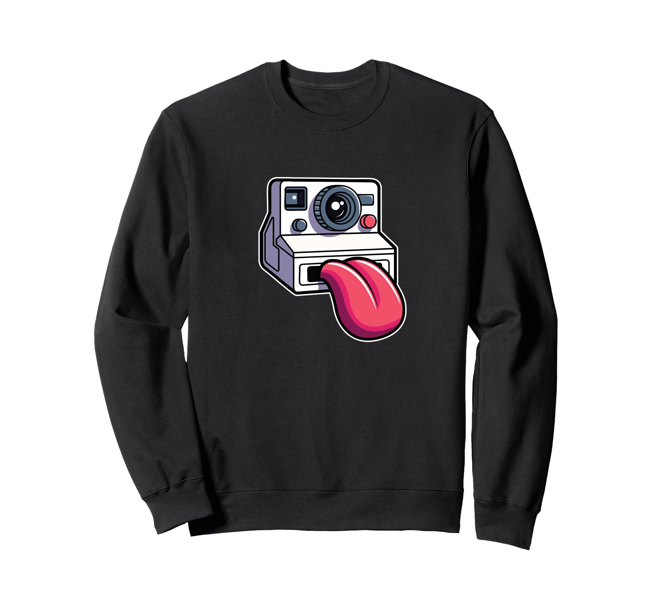 Instant Camera Tongue Out Funny Sweatshirt - Aesthetic Graphic Unisex - T-Shirt, Sweatshirt, Hoodie