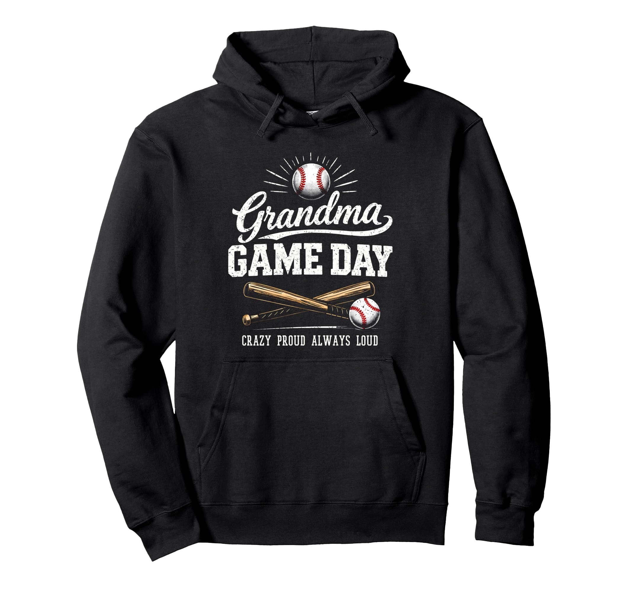 Grandma Baseball Game Day Hoodie - Aesthetic Graphic for Adults - T-Shirt, Sweatshirt, Hoodie