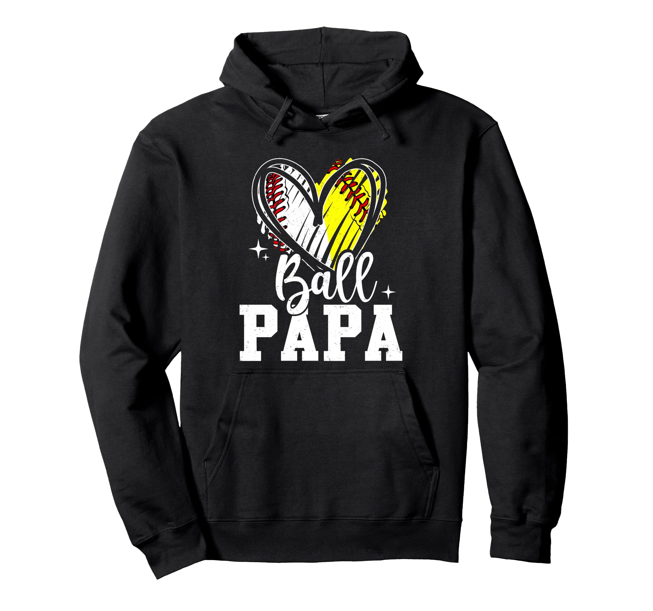 Ball Papa Softball Baseball Dad Fathers Hoodie - Streetwear Style Unisex - T-Shirt, Sweatshirt, Hoodie