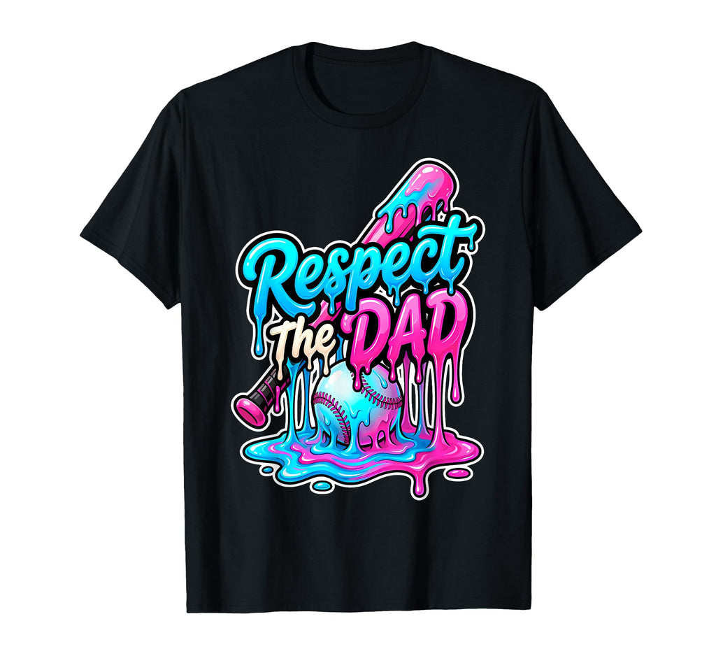 Respect Dad Ice Cream Drip Baseball T-Shirt - Graphic Print for Adults - T-Shirt, Sweatshirt, Hoodie