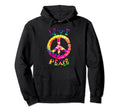 Peace Sign Love 60S 70S Tie Die Hippie Hoodie - Trendy Graphic Men Women - T-Shirt, Sweatshirt, Hoodie