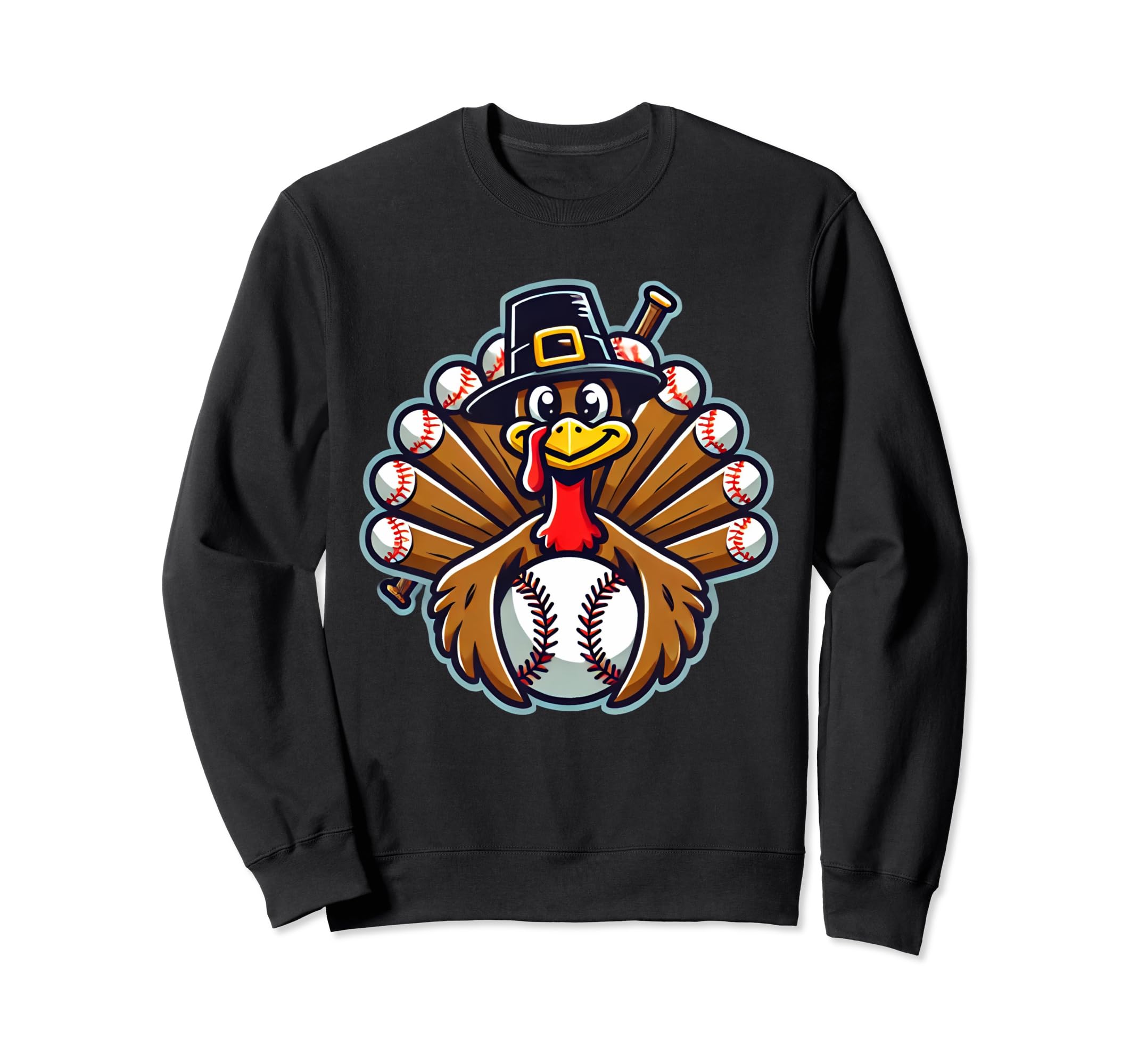 Baseball Turkey Funny Thanksgiving Sweatshirt - Fun Novelty Design Unisex - T-Shirt, Sweatshirt, Hoodie