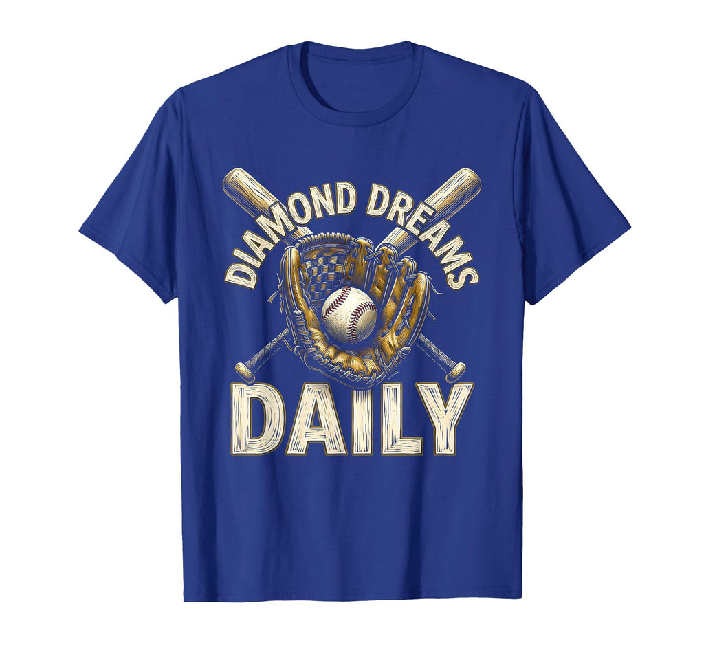Diamond Dreams Daily Baseball Dad T-Shirt - Aesthetic Graphic for Adults - T-Shirt, Sweatshirt, Hoodie