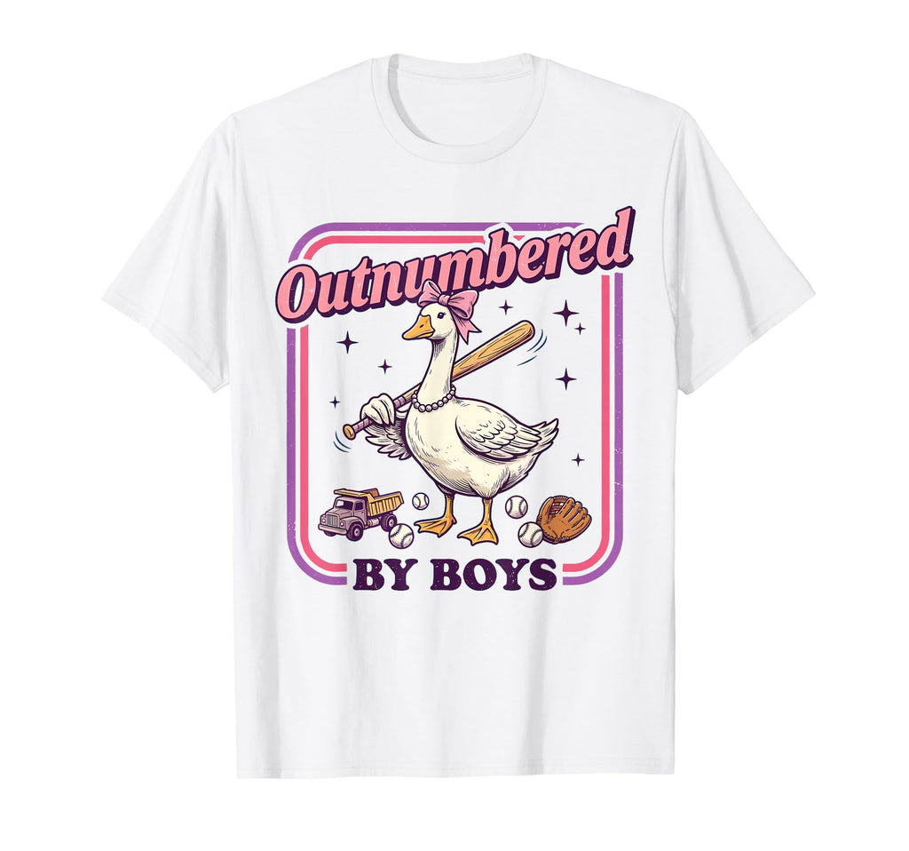 Outnumbered Mothers Day Funny T-Shirt - Casual Everyday Wear Men Women - T-Shirt, Sweatshirt, Hoodie