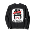 G Mama Bleached Messy Bun Baseball Sweatshirt - Novelty Apparel Unisex - T-Shirt, Sweatshirt, Hoodie