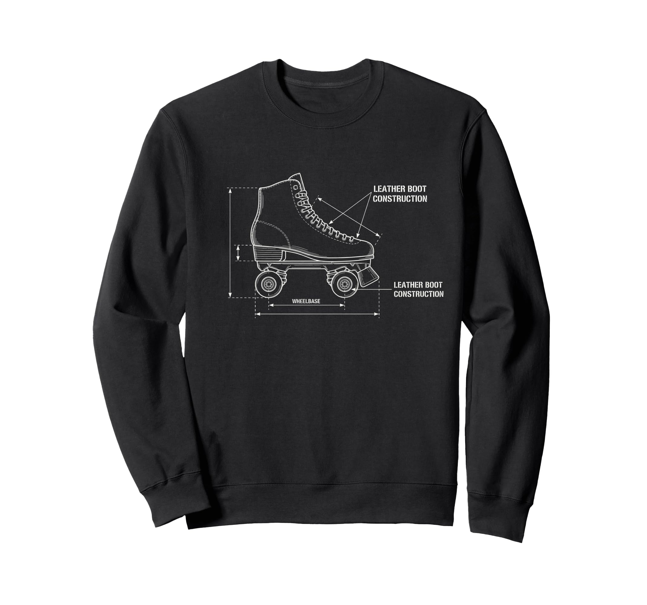 Roller Skate Blueprint Roller Skating Sweatshirt - Graphic Print Men Women - T-Shirt, Sweatshirt, Hoodie