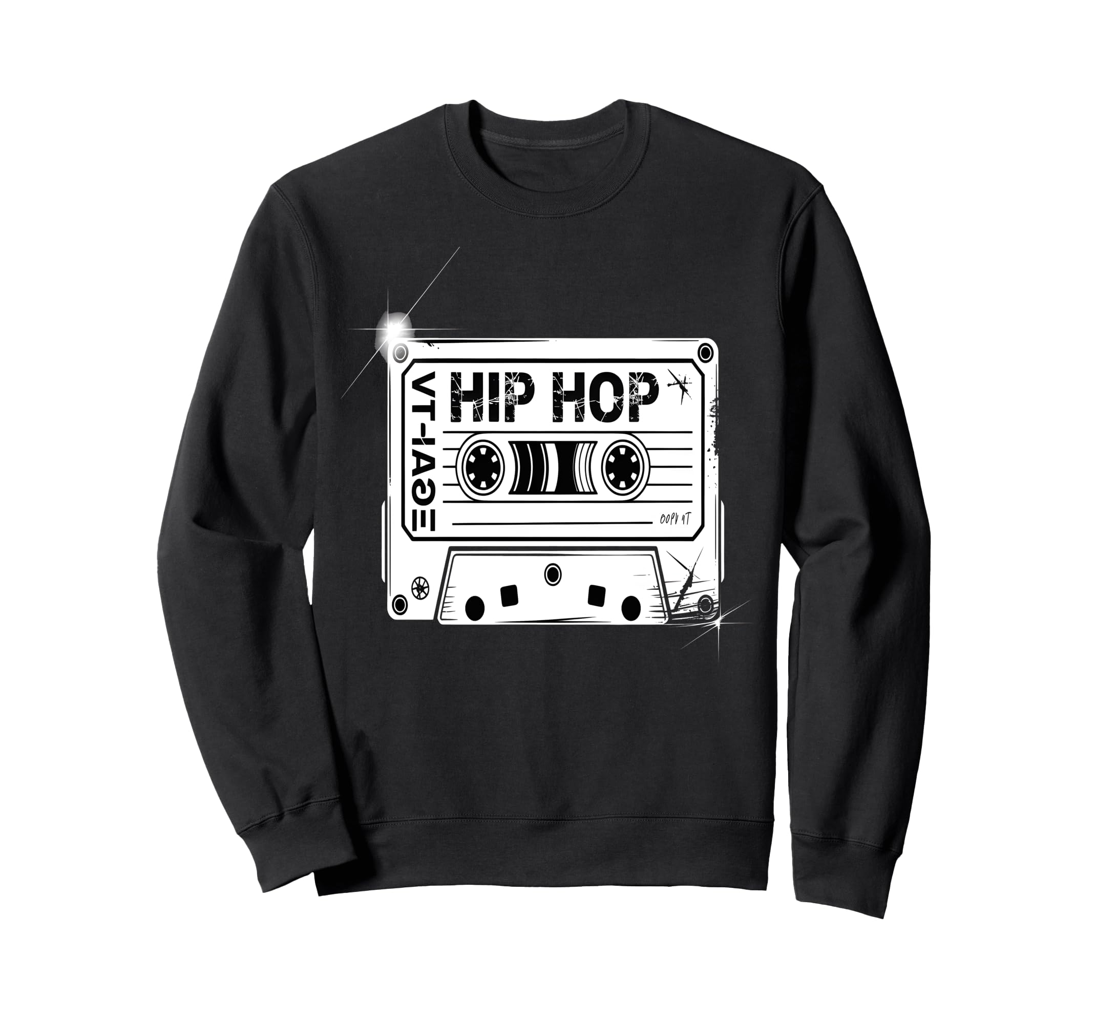 Hip Hop Cassette Tape Sweatshirt - Casual Everyday Wear for Adults - T-Shirt, Sweatshirt, Hoodie