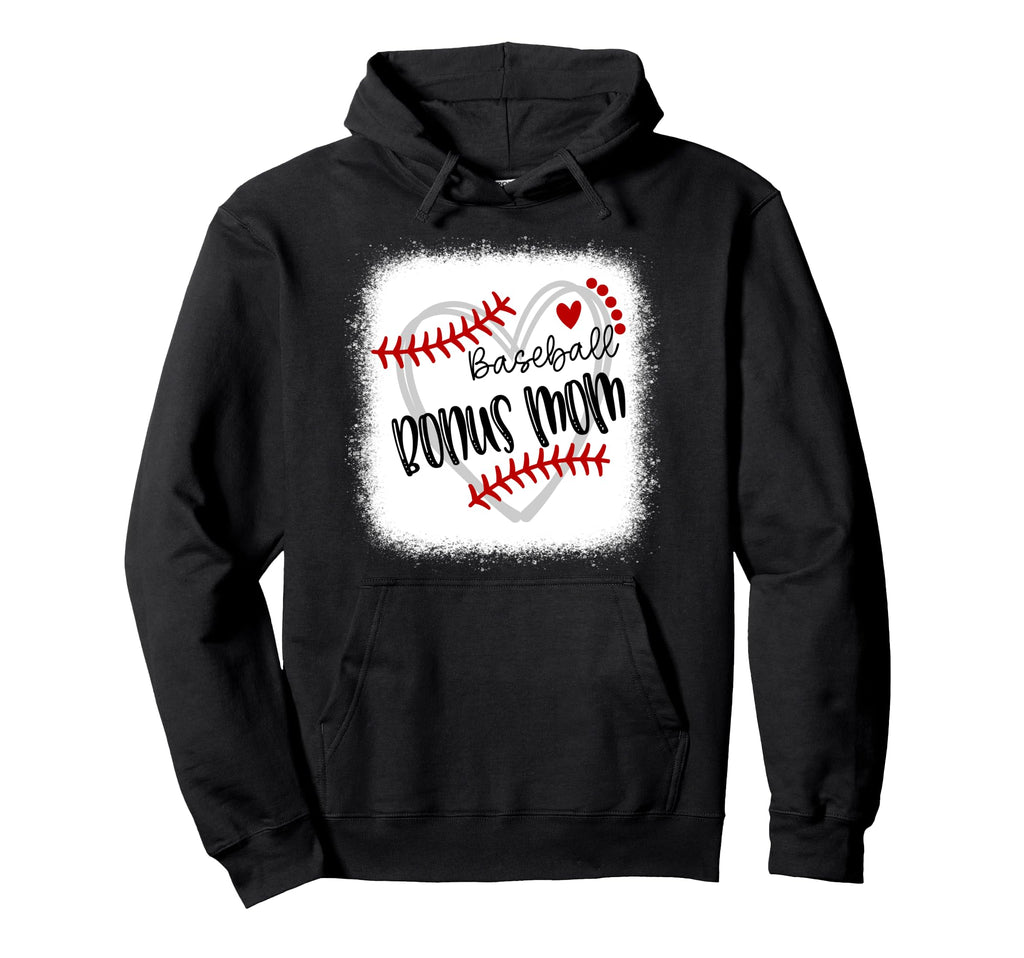 Personalized Baseball Heart Bonus Mom Hoodie - Unique Graphic Men Women - T-Shirt, Sweatshirt, Hoodie