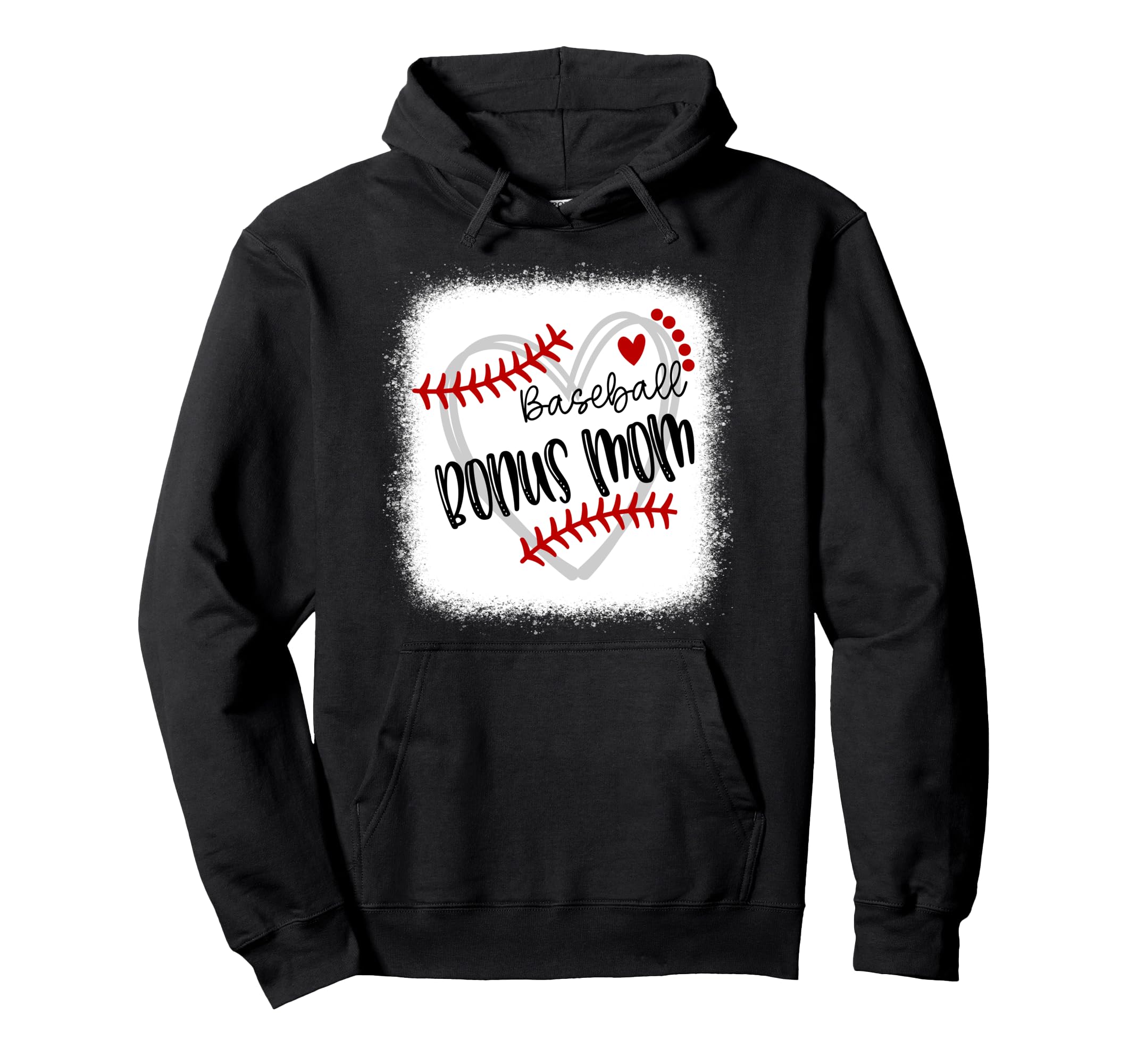 Personalized Baseball Heart Bonus Mom Hoodie - Unique Graphic Men Women - T-Shirt, Sweatshirt, Hoodie