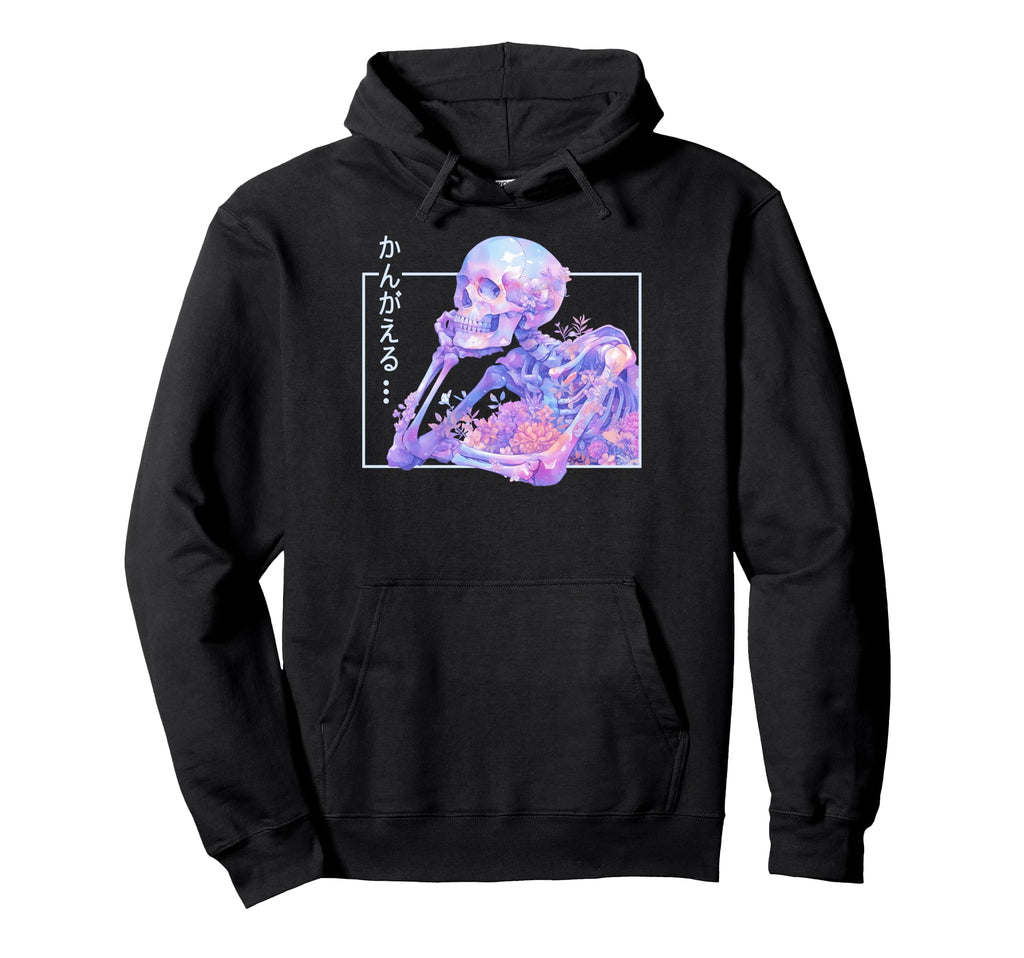 Floral Skeleton Pastel Goth Japanese Hoodie - Aesthetic Graphic Men Women - T-Shirt, Sweatshirt, Hoodie