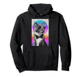 Funny Cat Bow Tie 80S Synthwave Hoodie - Aesthetic Graphic for Adults - T-Shirt, Sweatshirt, Hoodie