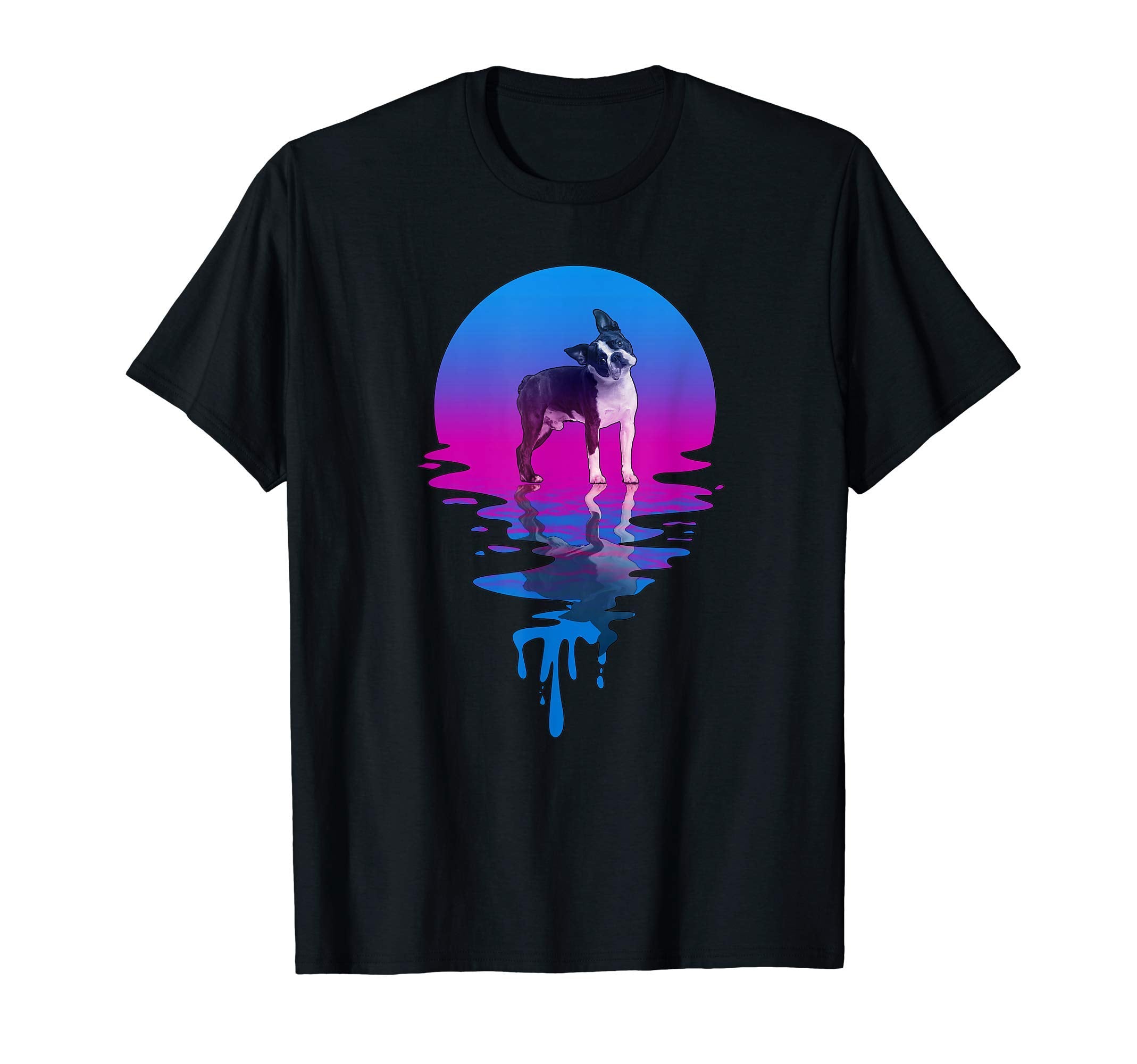 Sunset Boston Terrier T-Shirt - Trendy Graphic Men Women - T-Shirt, Sweatshirt, Hoodie