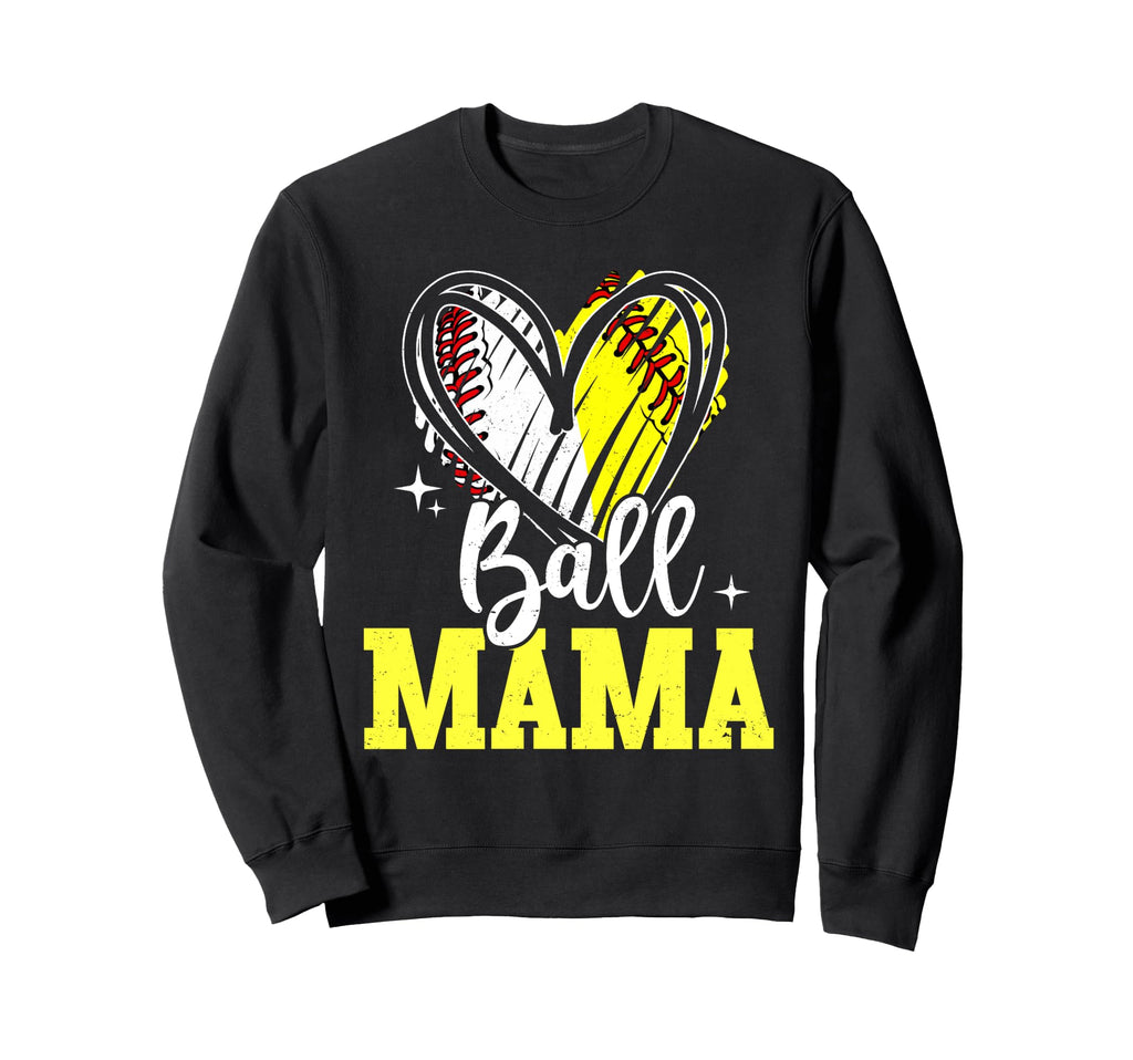 Ball Mama Softball Baseball Mom Sweatshirt - Minimalist Print Unisex - T-Shirt, Sweatshirt, Hoodie