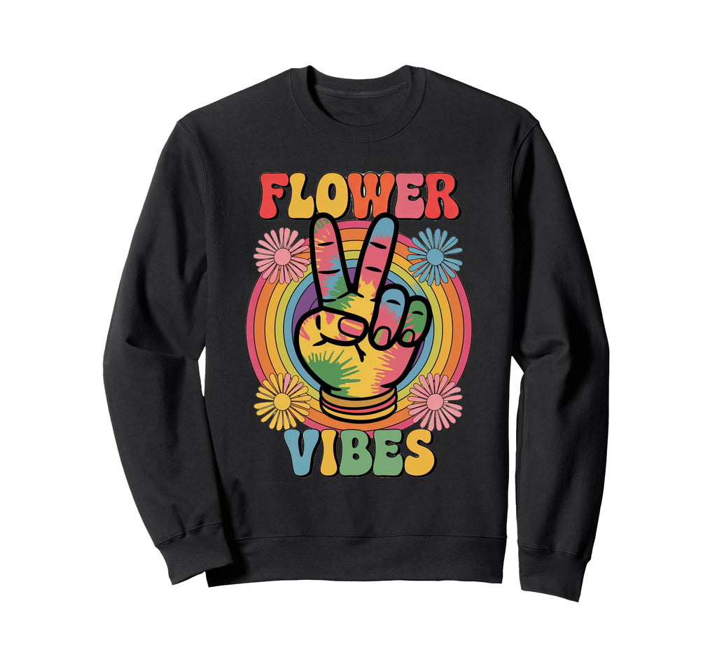 Groovy Flower Vibes Grooooovy Party Sweatshirt - Graphic Print Unisex - T-Shirt, Sweatshirt, Hoodie