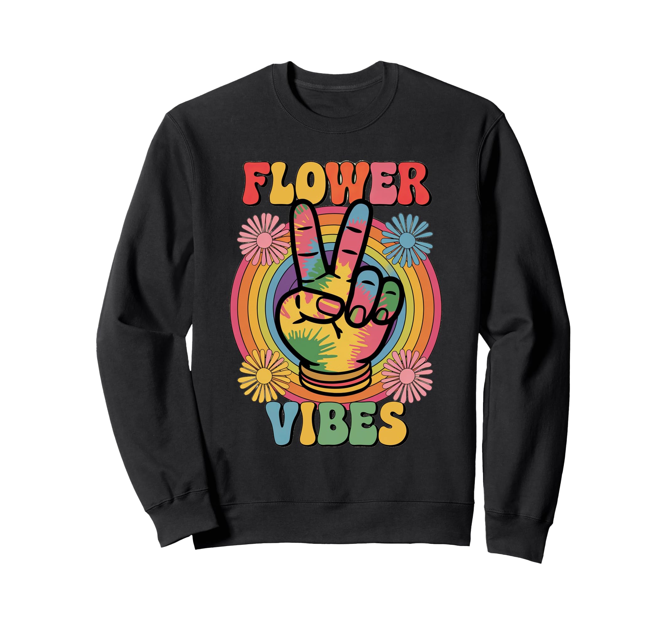 Groovy Flower Vibes Grooooovy Party Sweatshirt - Graphic Print Unisex - T-Shirt, Sweatshirt, Hoodie