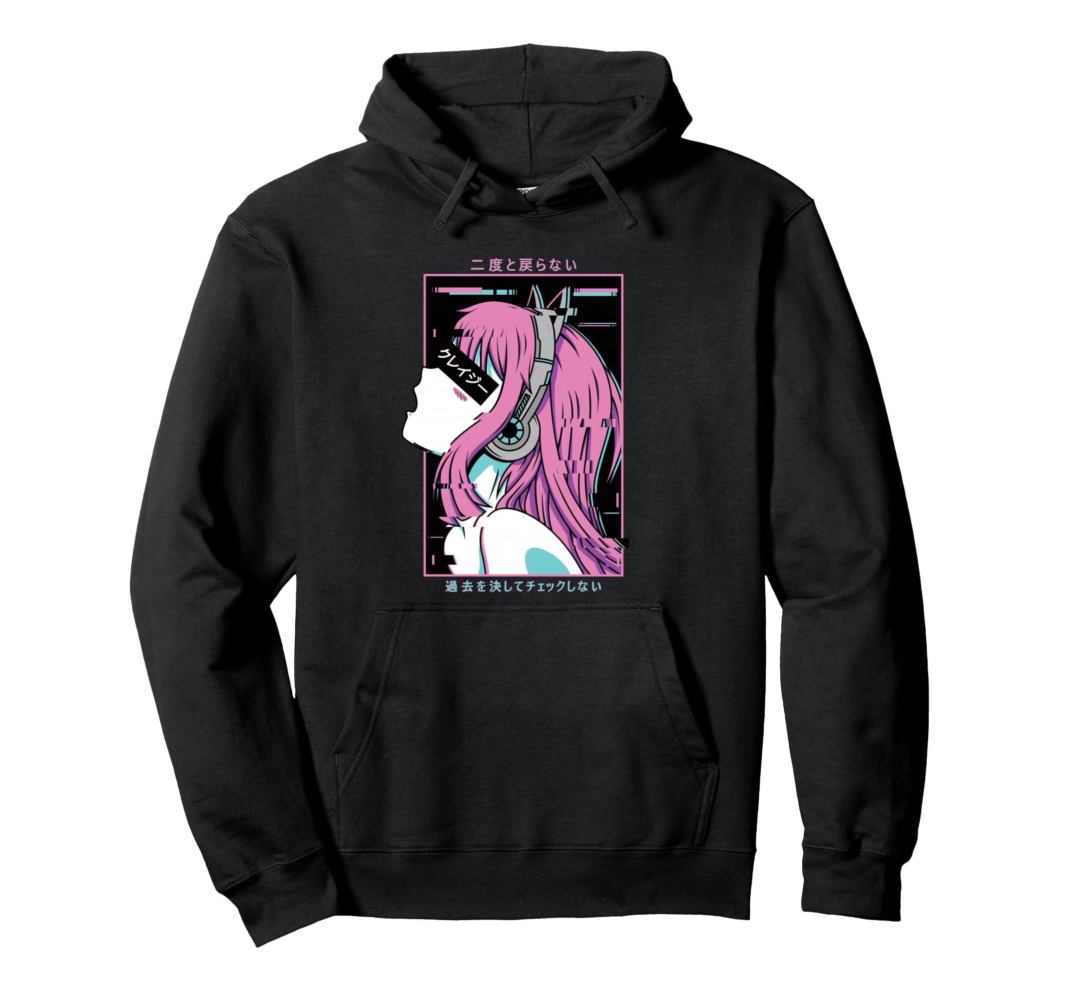 Aesthetic Vaporwave Crazy Waifu Anime Hoodie - Unique Graphic Unisex - T-Shirt, Sweatshirt, Hoodie