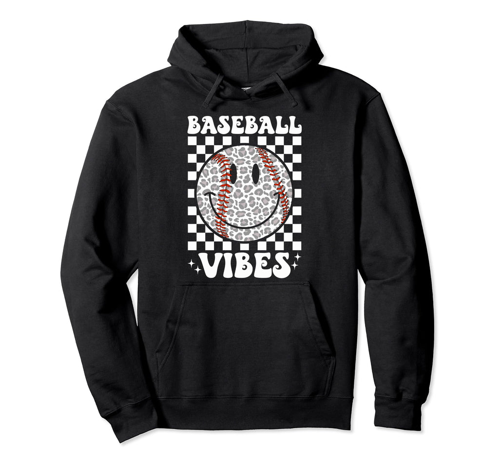 Funny Leopard Baseball Vibes Game Day Hoodie - Trendy Graphic for Adults - T-Shirt, Sweatshirt, Hoodie