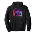 Dripping Paint Boombox Old School Hoodie - Aesthetic Graphic for Adults - T-Shirt, Sweatshirt, Hoodie