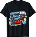 Swing Hang Jump Ninja Boys Kids Playing Merch - Adult & Kids T-Shirts, Sweatshirts & Hoodies apparel design preview 1