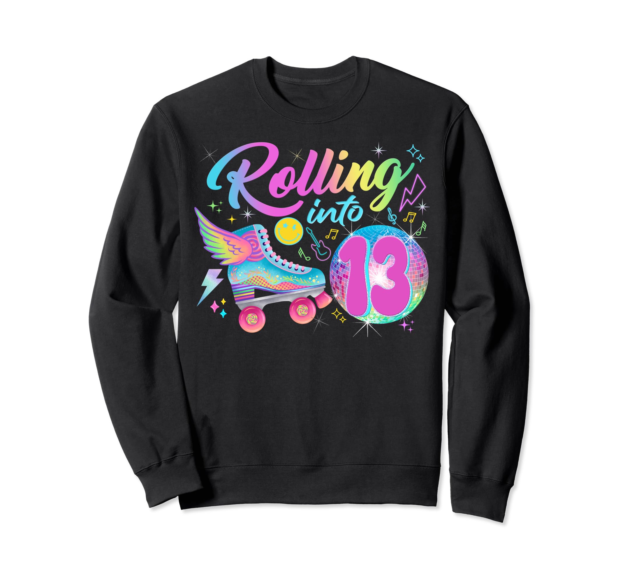 Roller Skates Birthday Disco Ball Sweatshirt - Novelty Apparel for Adults - T-Shirt, Sweatshirt, Hoodie