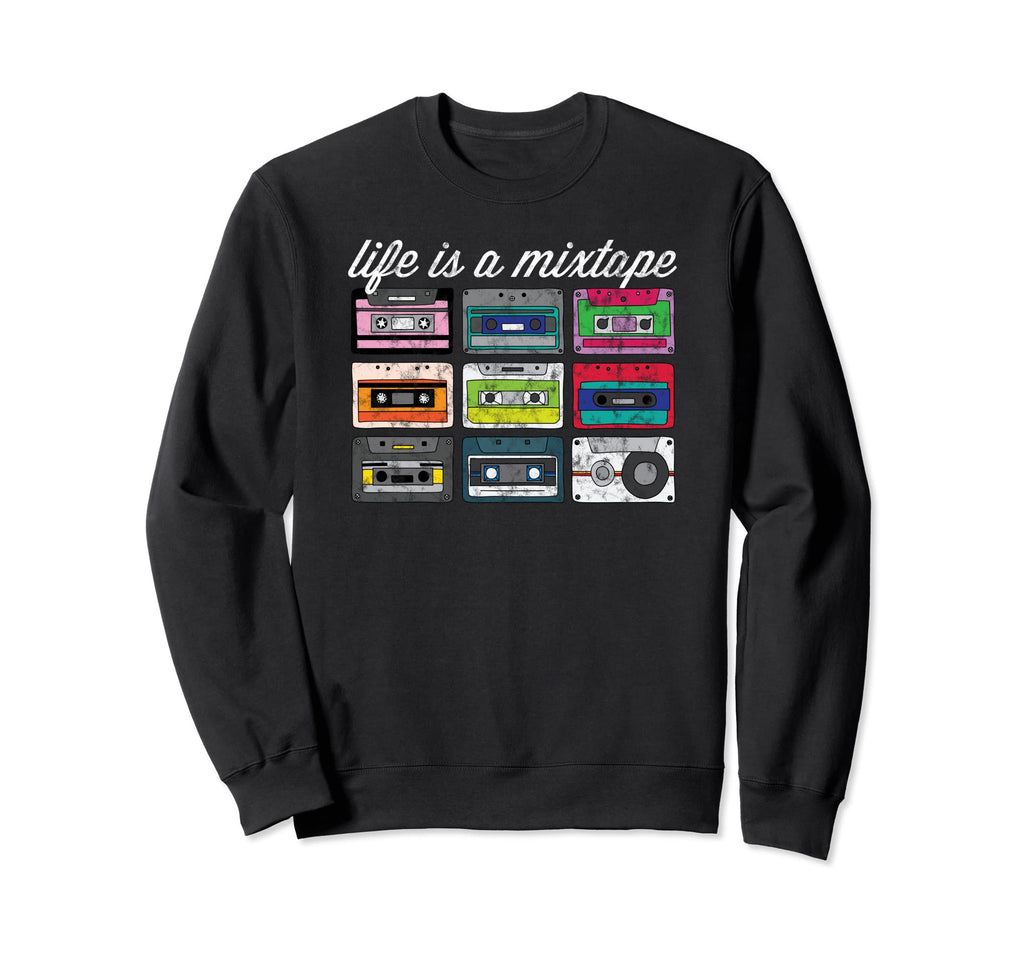 Old School Hip Hop Dj Mixtape Cassette Sweatshirt - Graphic Print Men Women - T-Shirt, Sweatshirt, Hoodie