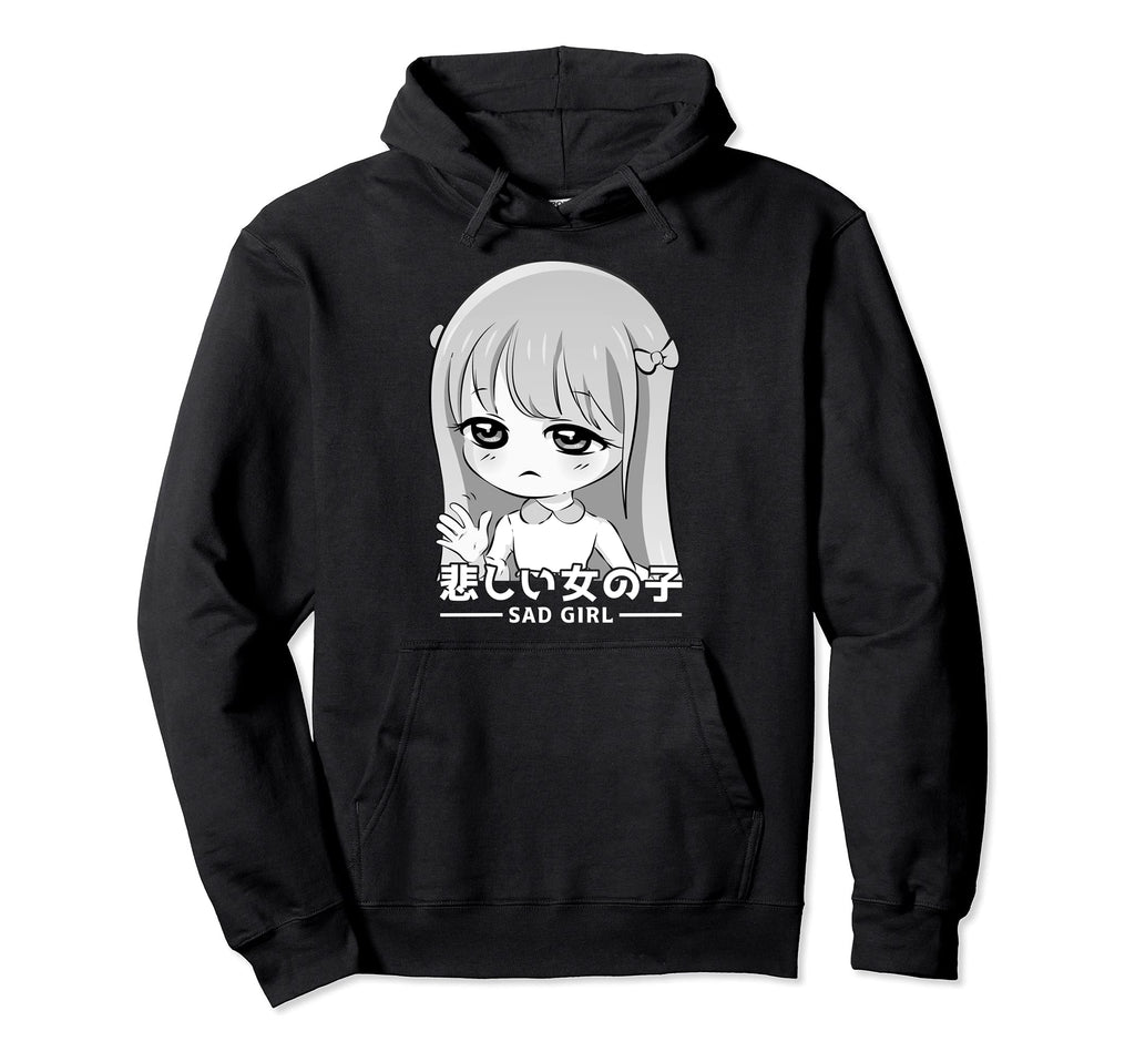 Japanese Vaporwave Sad Anime Aesthetic Hoodie - Streetwear Style Men Women - T-Shirt, Sweatshirt, Hoodie