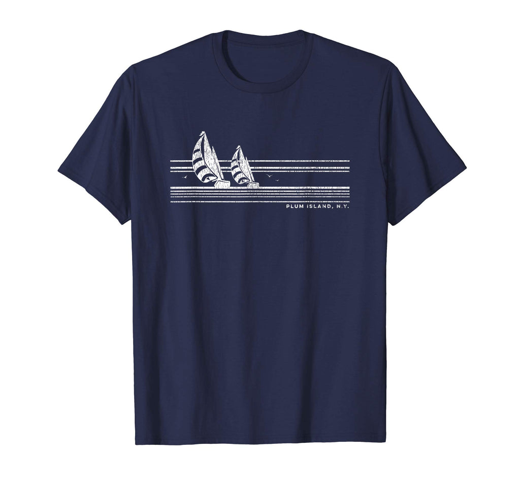 Plum Island Ny Sailing 70S Nautical T-Shirt - Custom Art Print Unisex - T-Shirt, Sweatshirt, Hoodie