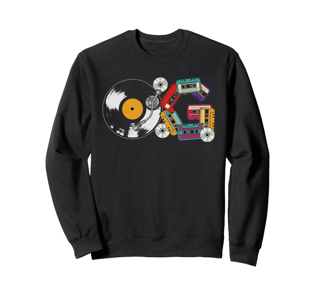 90S Hip Hop Og Music Vinyl Cassette Cd Sweatshirt - Novelty Apparel Unisex - T-Shirt, Sweatshirt, Hoodie