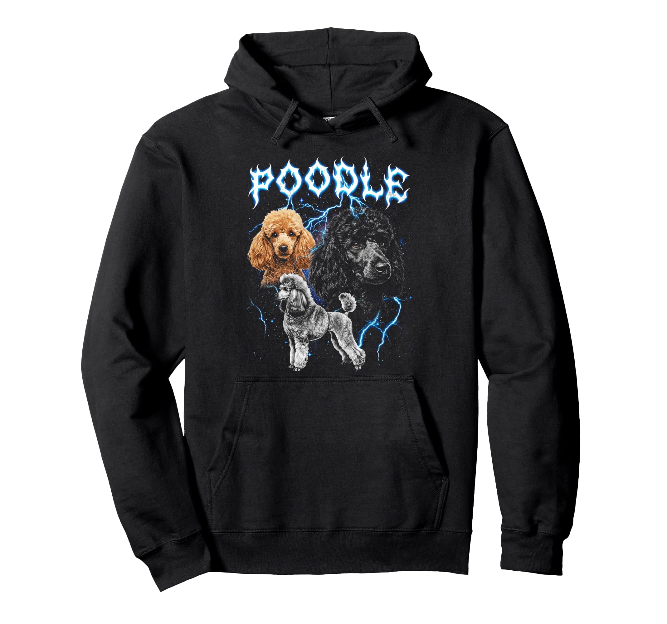 Poodle 90S Heavy Metal Dog Lover 80S Hoodie - Custom Art Print for Adults - T-Shirt, Sweatshirt, Hoodie