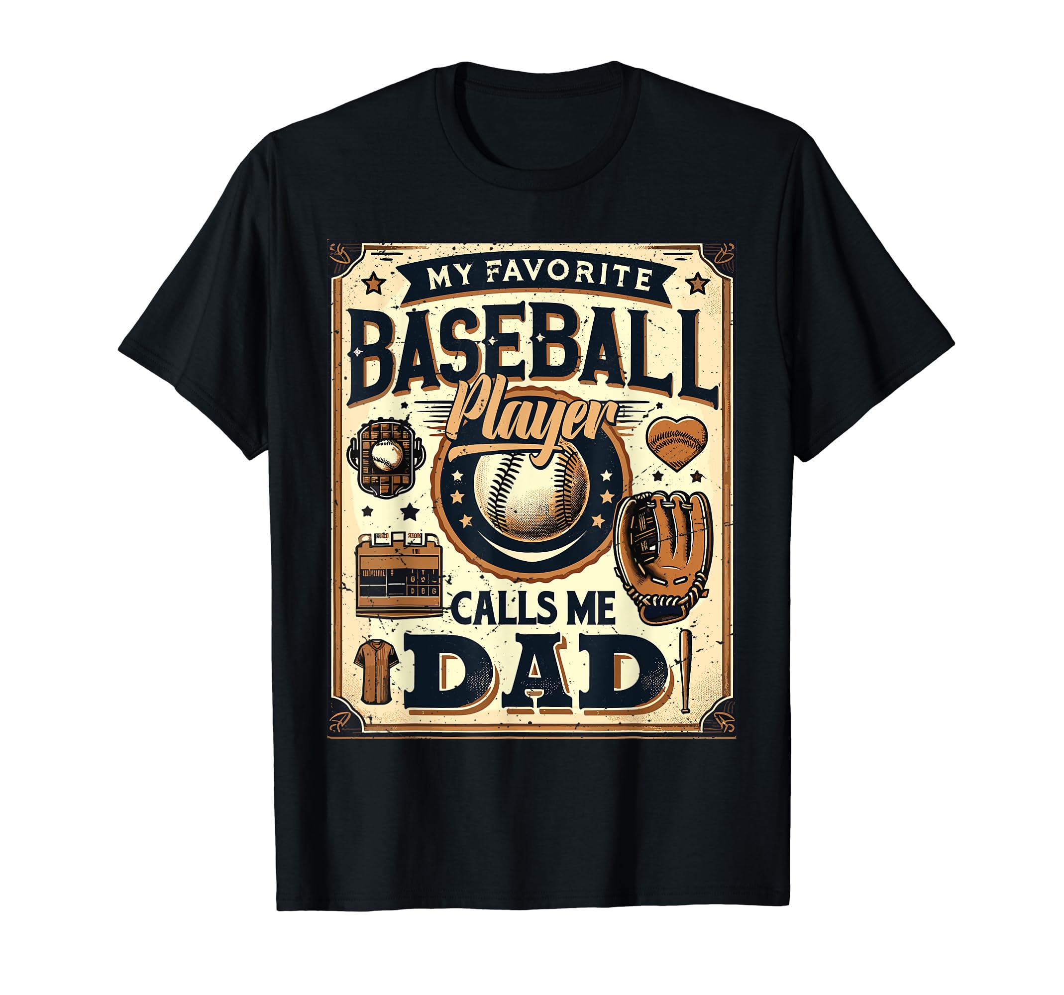 Baseball Dad My Favorite Baseball T-Shirt - Unique Graphic Men Women - T-Shirt, Sweatshirt, Hoodie