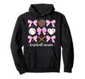 Baseball Mama Bow Baseball Mom Baseball Hoodie - Novelty Apparel Men Women - T-Shirt, Sweatshirt, Hoodie