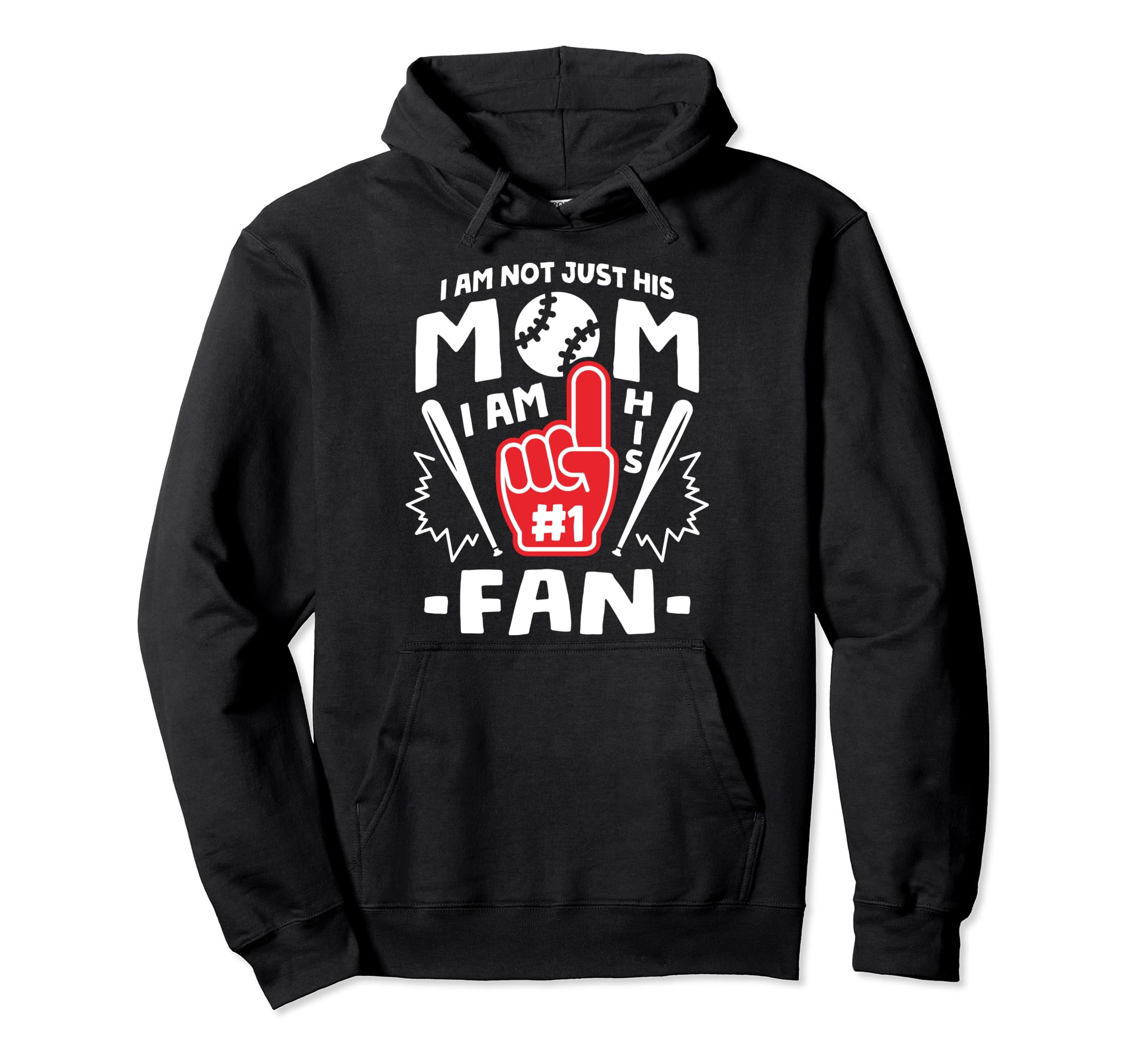 I Am His Number 1 Fan Funny Baseball Mom Hoodie - Streetwear Style Unisex - T-Shirt, Sweatshirt, Hoodie