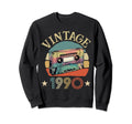 1990 Born 1990 Sunset Cassette Sweatshirt - Aesthetic Graphic for Adults - T-Shirt, Sweatshirt, Hoodie