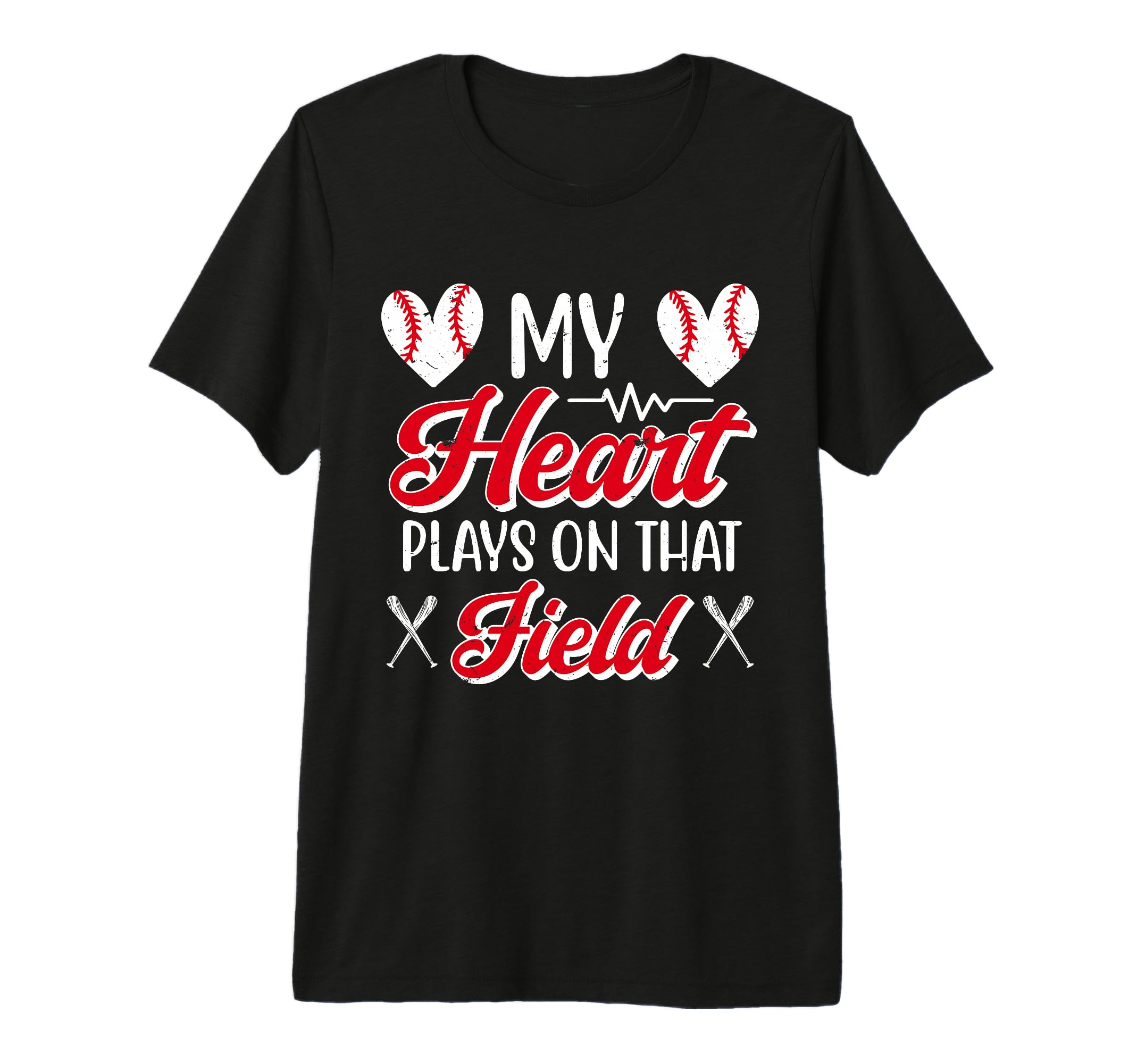 Baseball Girlfriend Heart Tri Blend T-Shirt - Graphic Print Men Women - T-Shirt, Sweatshirt, Hoodie