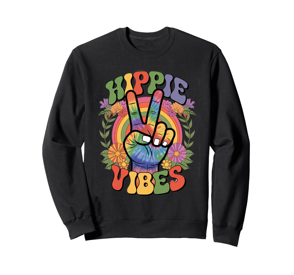 Groovy Hippie Vibes Flower Power Sweatshirt - Novelty Apparel Men Women - T-Shirt, Sweatshirt, Hoodie