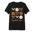 Baseball Mama Coquette Bow Baseball T-Shirt - Aesthetic Graphic for Adults - T-Shirt, Sweatshirt, Hoodie