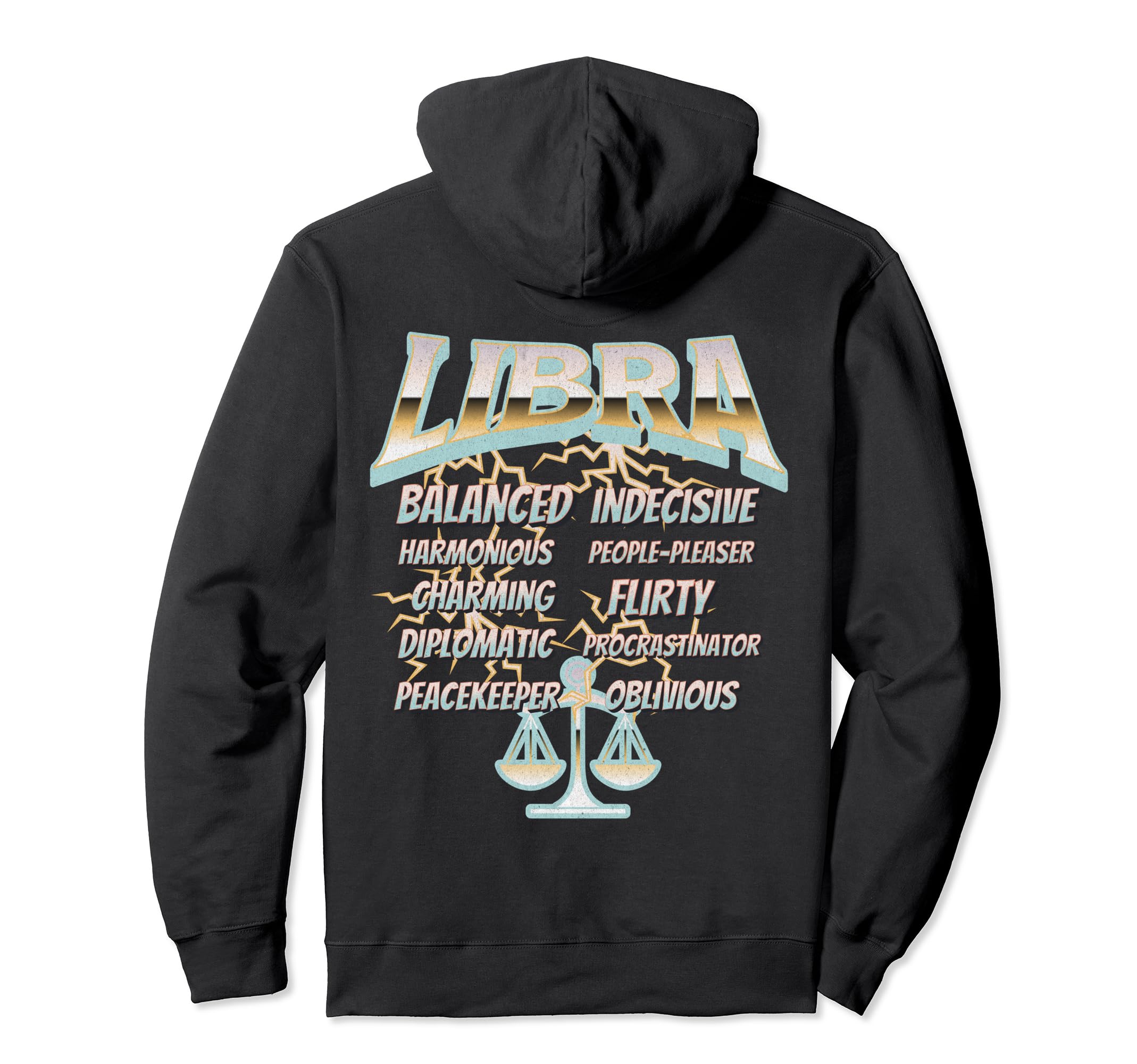 90S Rock Libra Zodiac Birthday Traits Hoodie - Graphic Print Unisex - T-Shirt, Sweatshirt, Hoodie