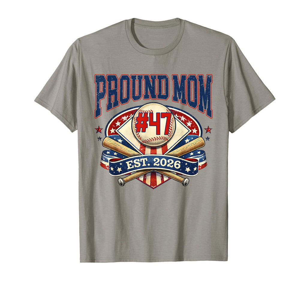 Custom Proud Mom Baseball Jersey Number 47 T-Shirt - Trendy Graphic Unisex - T-Shirt, Sweatshirt, Hoodie