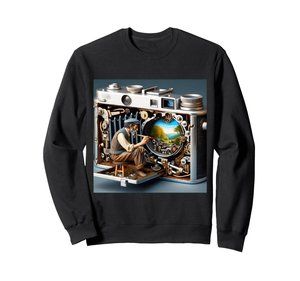 Fantasy Camera Painting Landscape Sweatshirt - Unique Graphic for Adults - T-Shirt, Sweatshirt, Hoodie