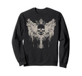 Skull Cross Y2K Grunge Aesthetic Sweatshirt - Minimalist Print Men Women - T-Shirt, Sweatshirt, Hoodie